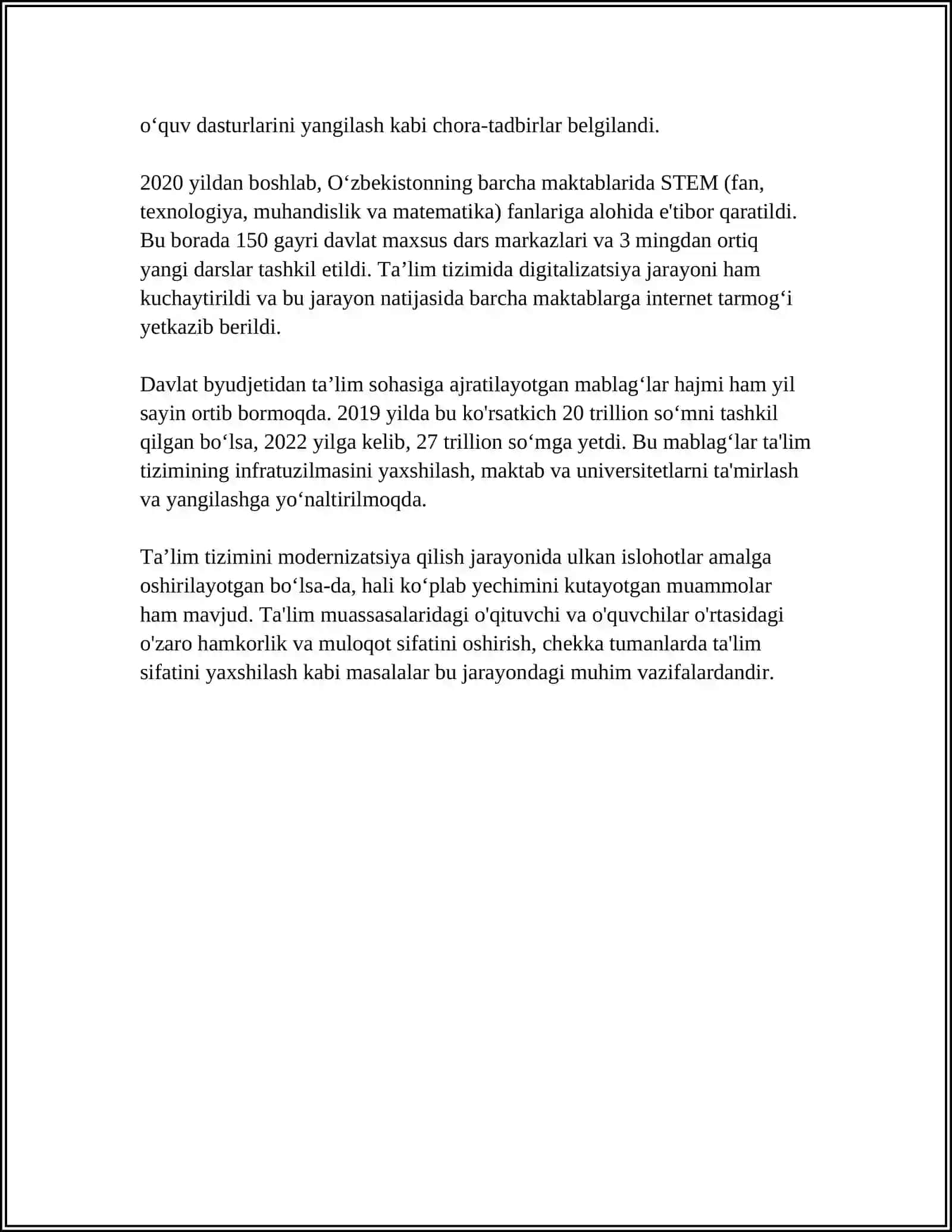 RIVOJLANGAN MAMLAKATLARDAGI TAʼLIM TIZIMI 4