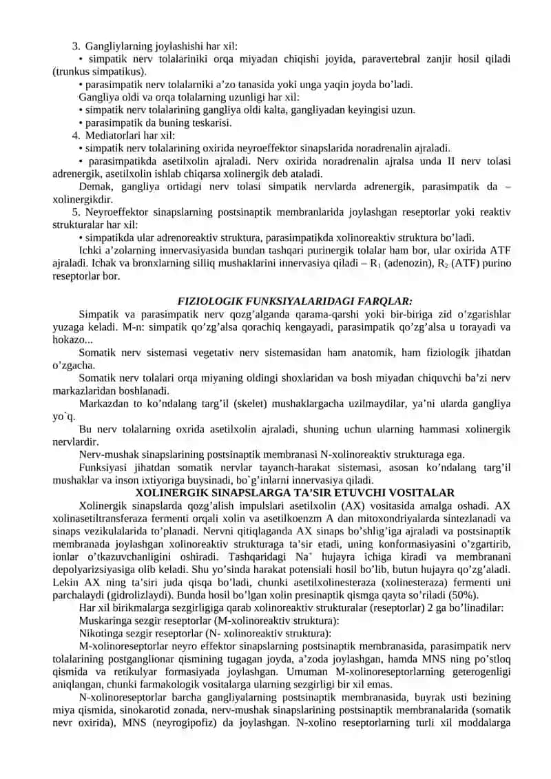 M- xolinoreseptorlarga ta'sir etuvchi vositalar 4