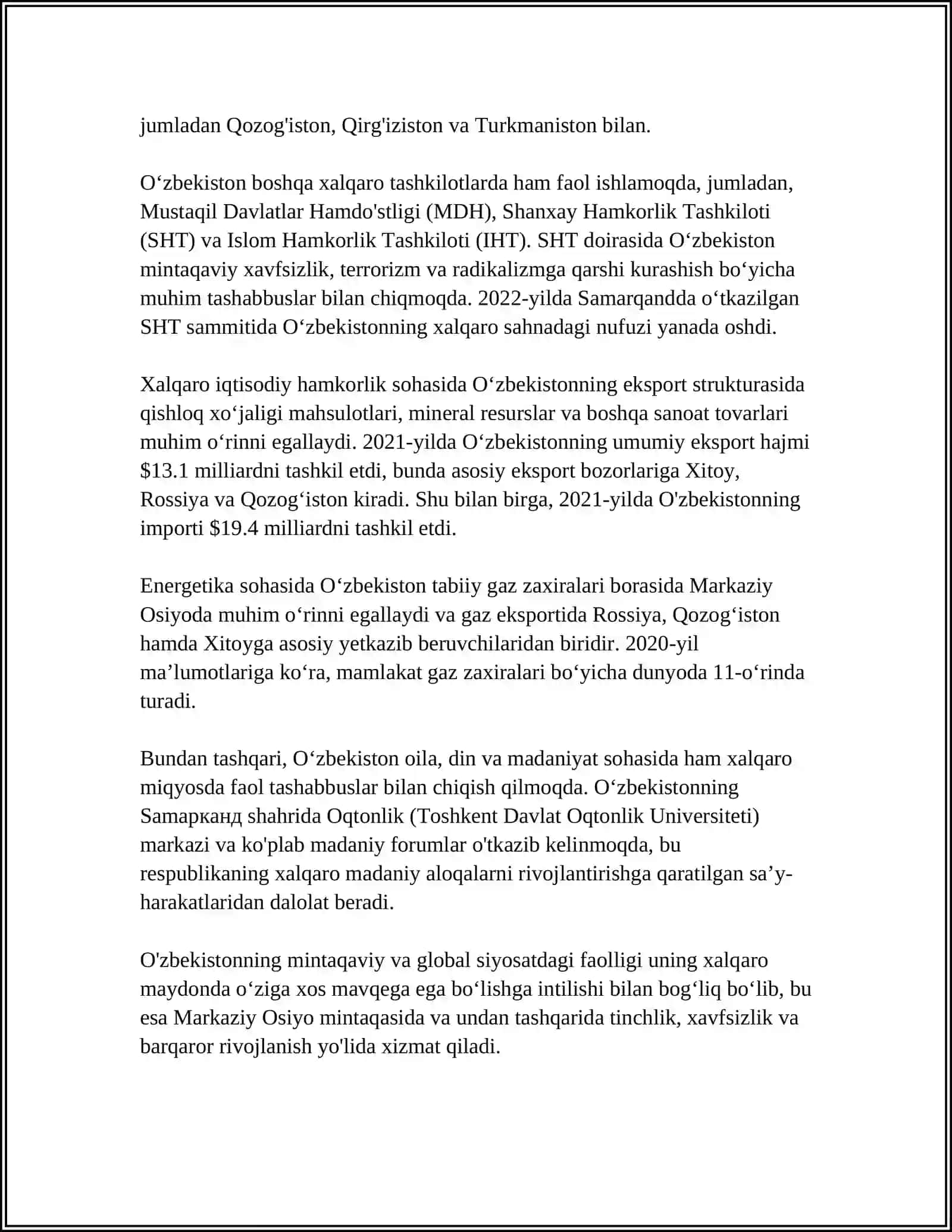 O‘ZBEKISTON VA JAXON HAMJAMIYATI 4