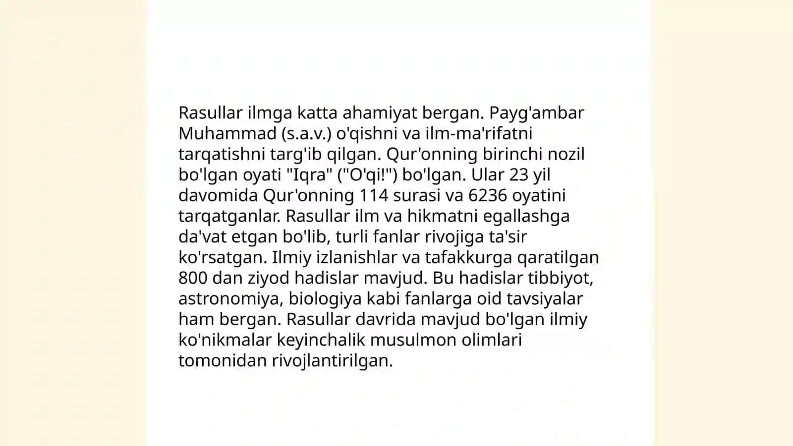 Hadislarda ilm o'rganish masalalari 4