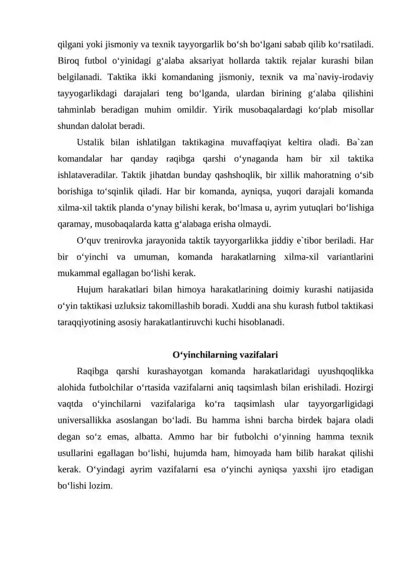 O'YIN TAKTIKASI O'RGATISH USLUBIYATI 4