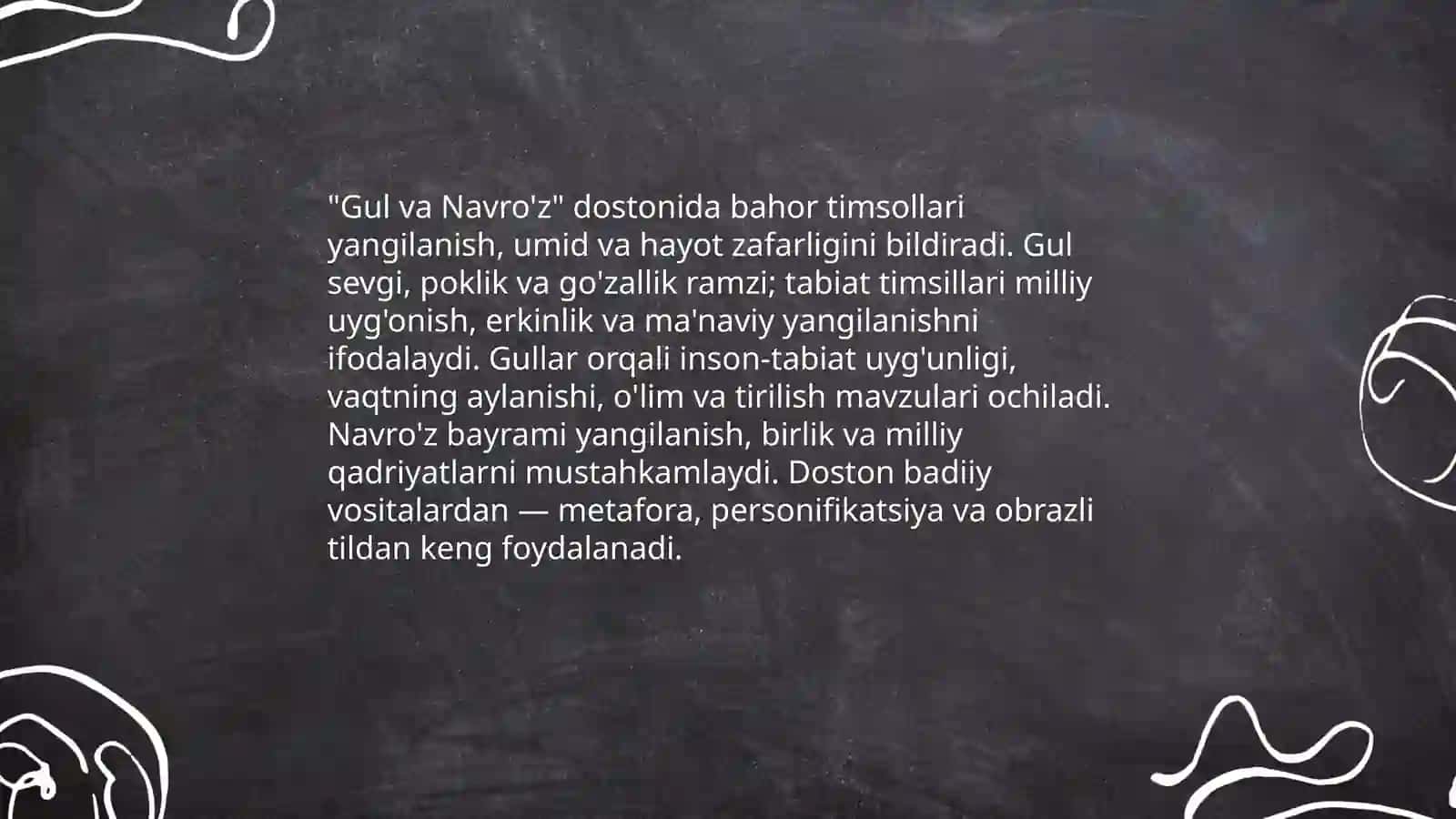 "Gul va Navro'z" dostonining g'oyaviy -badiiy xususiyatlari 4
