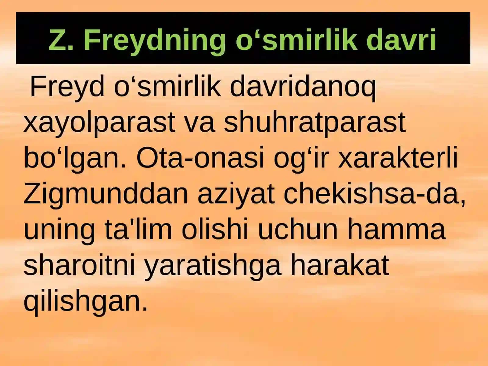 Psixologik maslahat, Psixoanaliz ta’limoti Zigmund Freyd nazariyalari 4