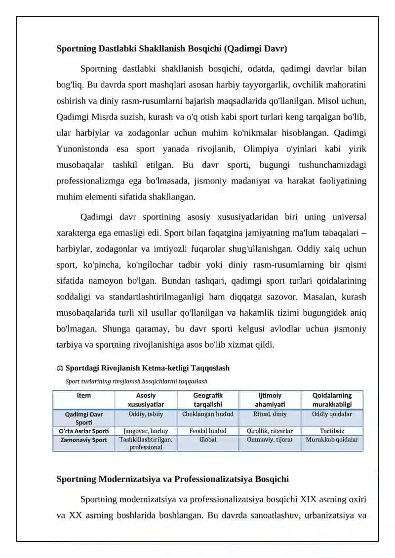 Yengil atletikaning rivojlanishida ularning ketma ketligi 4