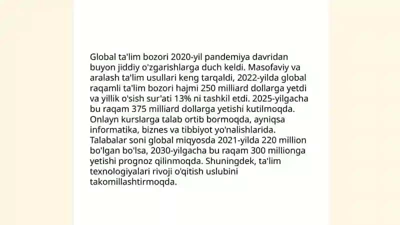 Xalqaro ta'lim xizmatlari bozori tahlili 4