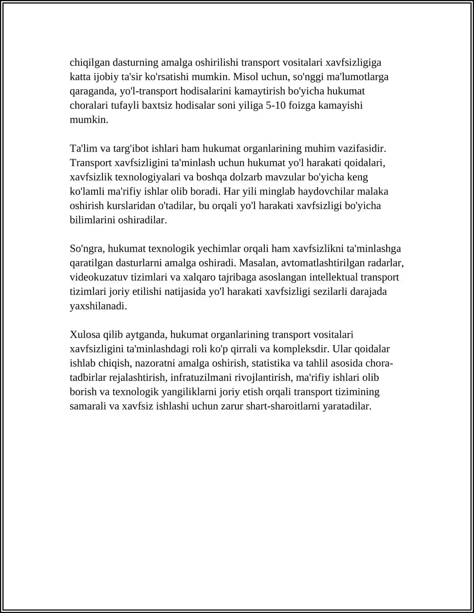 AVTOTRANSPORT VOSITALARI XAYDOVCHILARINING MALAKASINI OSHIRISH BOʻYICHA HUKUMAT ORGANLARI VAKOLATI, ASOSIY FUNKSIYALARI VA VAZIFALARI 4