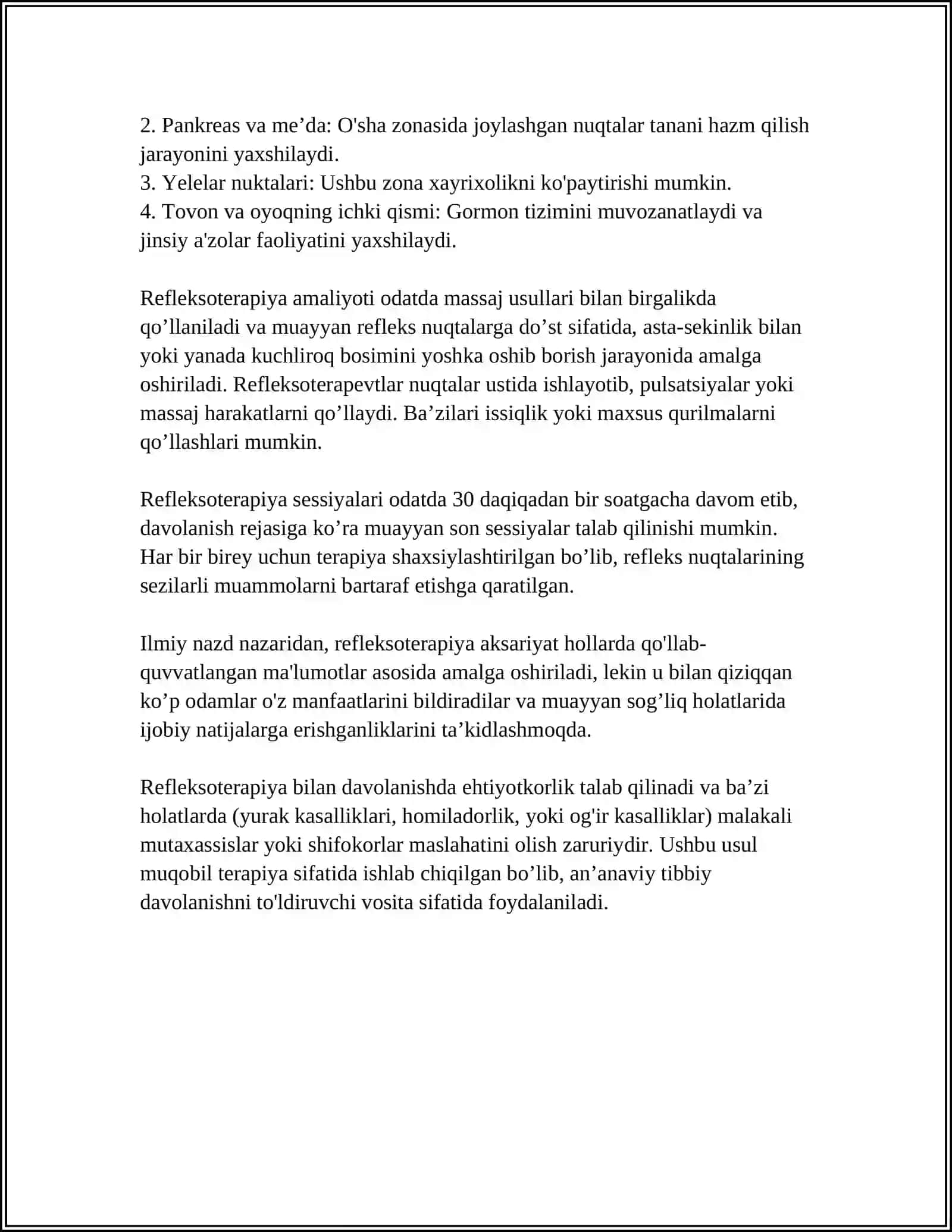 SEMIZLIKDA REFLEKSOTERAPIYANI QOʻLLASH 4
