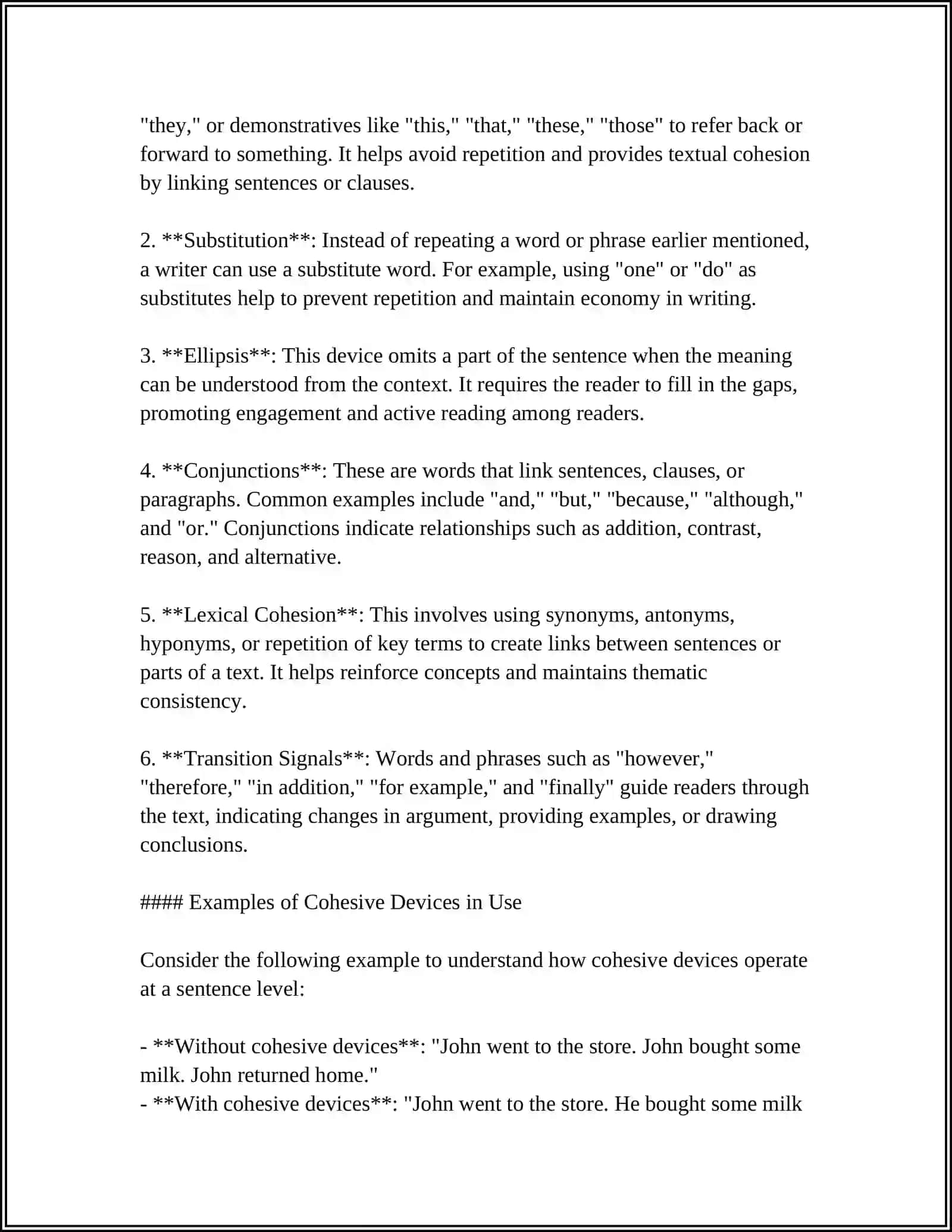 COHESIVE DEVICES IN YOUR ESSAY 4