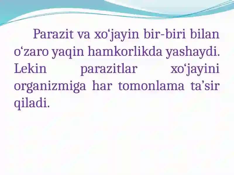Parazitlarning yashash sharoitiga morfologik adaptatsiyalari. 4