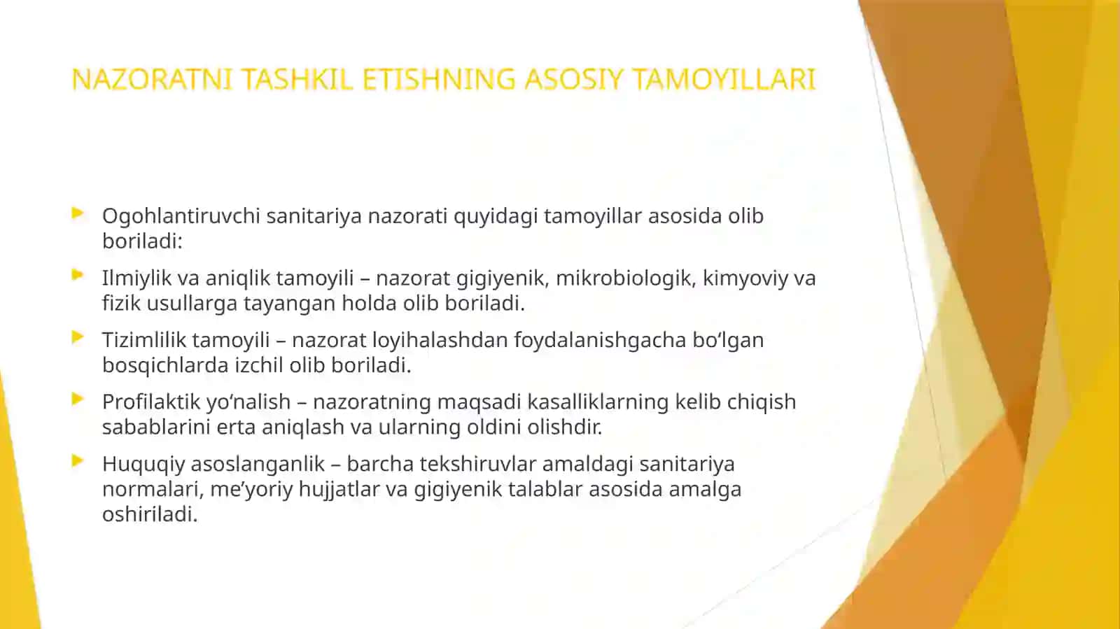 Ogohlantiruvchi sanitariya nazorati olib borish usullari 4
