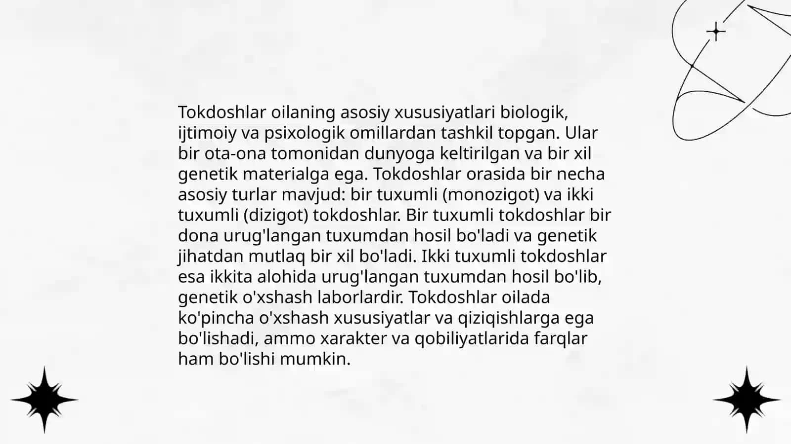 Tokdoshlar oilasi 4
