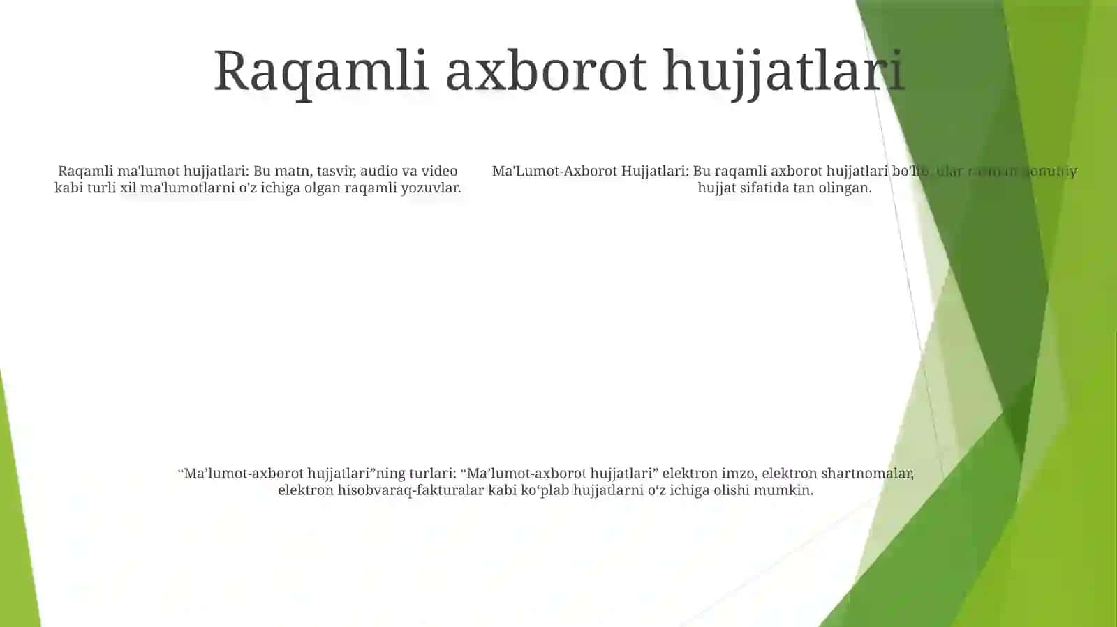 Axborot hujjatlari 4