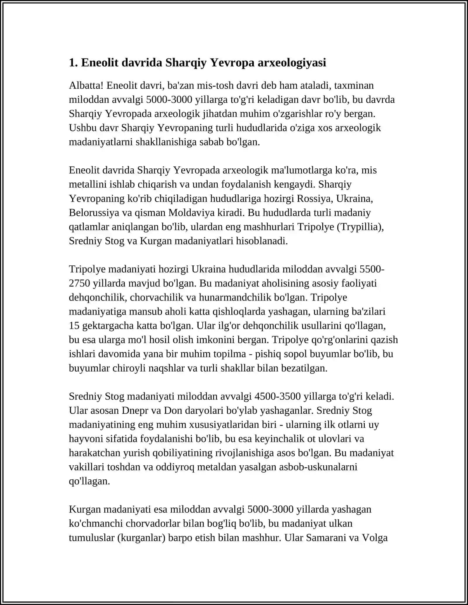 SHARQIY YEVROPANING ENEOLIT-BRONZA DAVRIDA ARXEOLOGIYASI 4