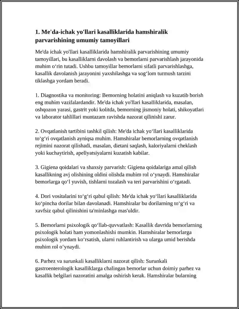ME'DA ICHAK YÖLLARI KASALLIKLARIDA HAMSHIRALIK PARVARISHI 4