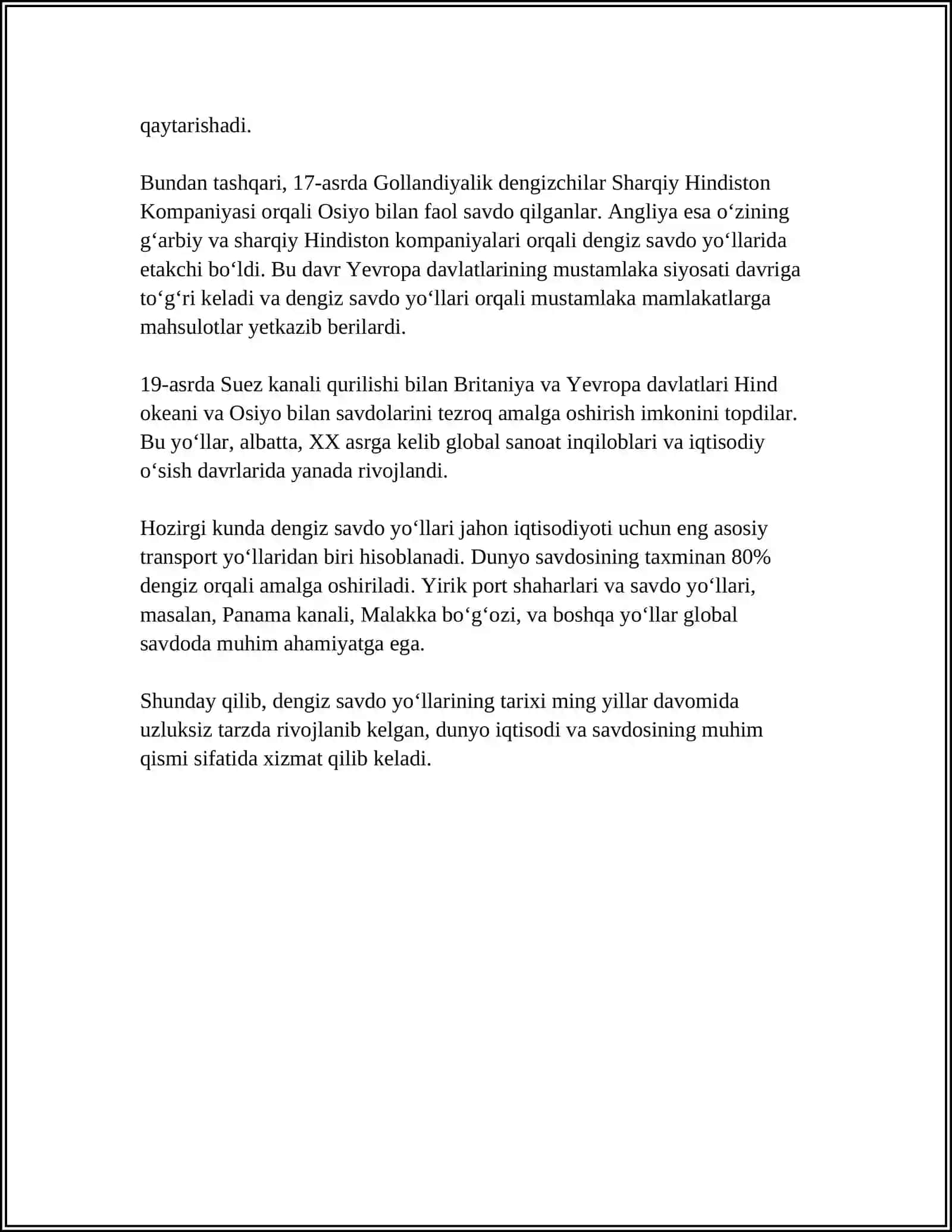 DENGIZ SAVDO YOʻLLARI 4