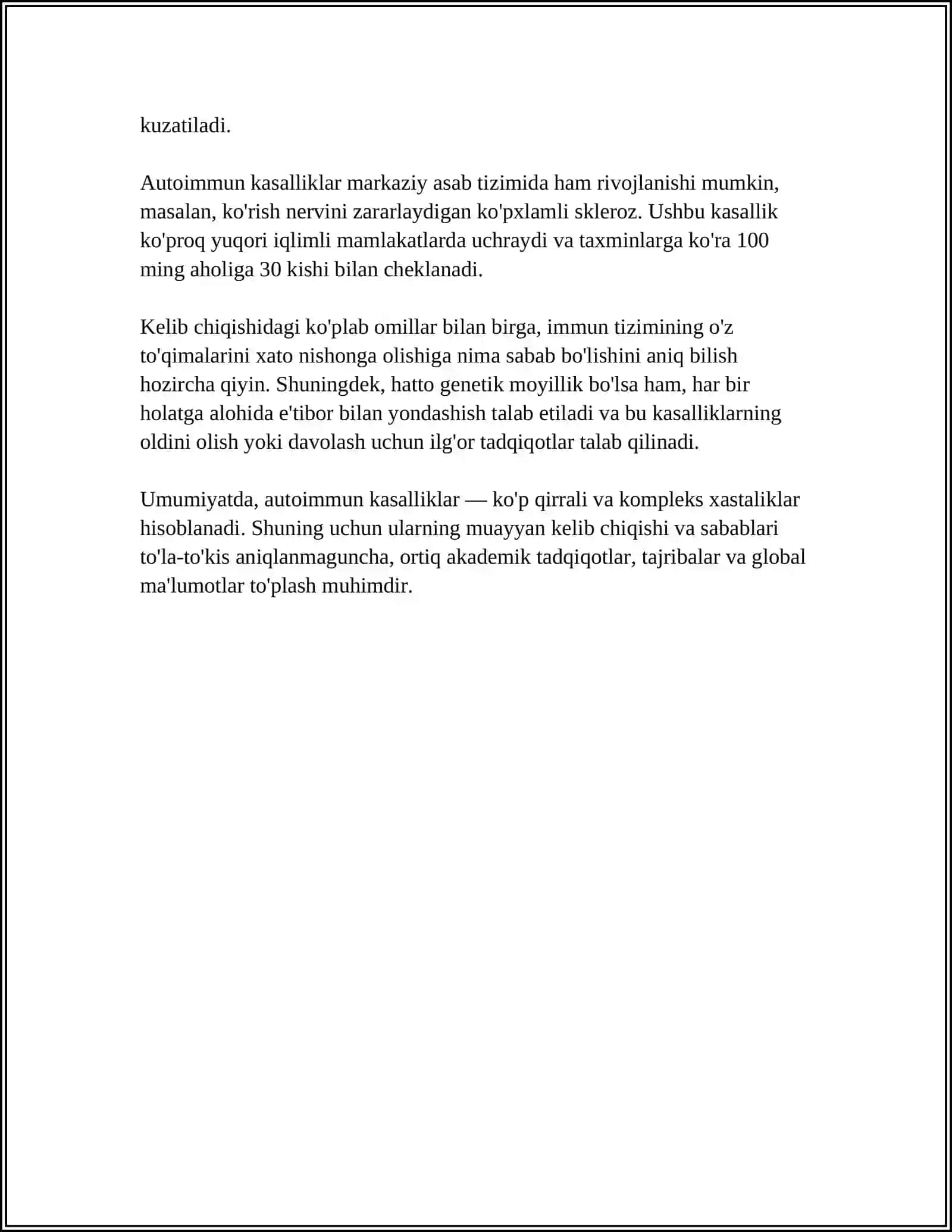AUTOIMMUN VA ALLERGIK KASALLIKLAR KELIB CHIQISHI, KECHISHI, DIAGNOSTIKASI 4