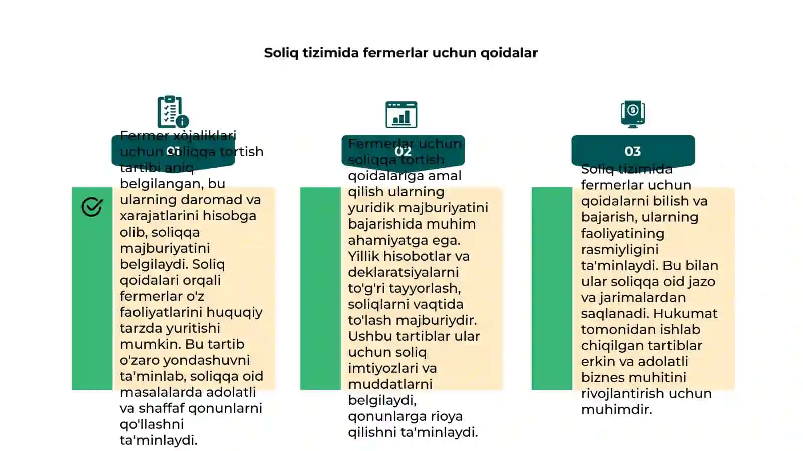 Fermer xòjaliklari uchun soliqqa tortish tartibi 4