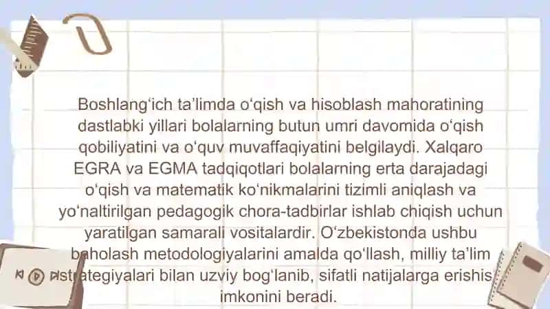 Xalqaro EGR va EGMA tadqiqotlarini O'zbekiston bo'yicha boshlang'ich sinflarda amalda qo'llash usullari 4