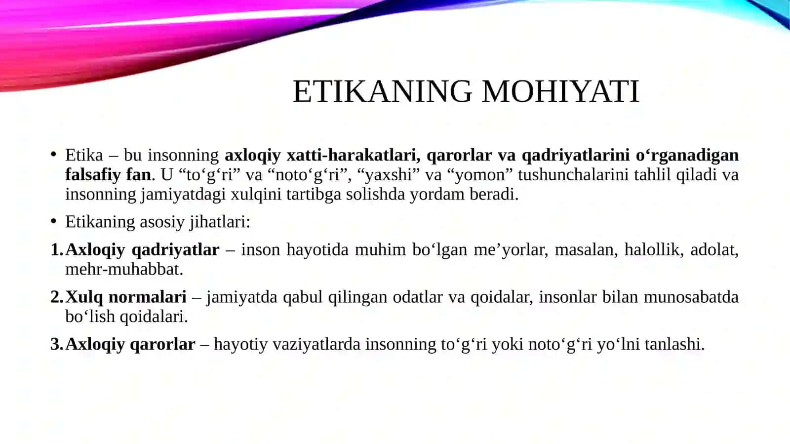 Etikaning mohiyati va axamiyati 4