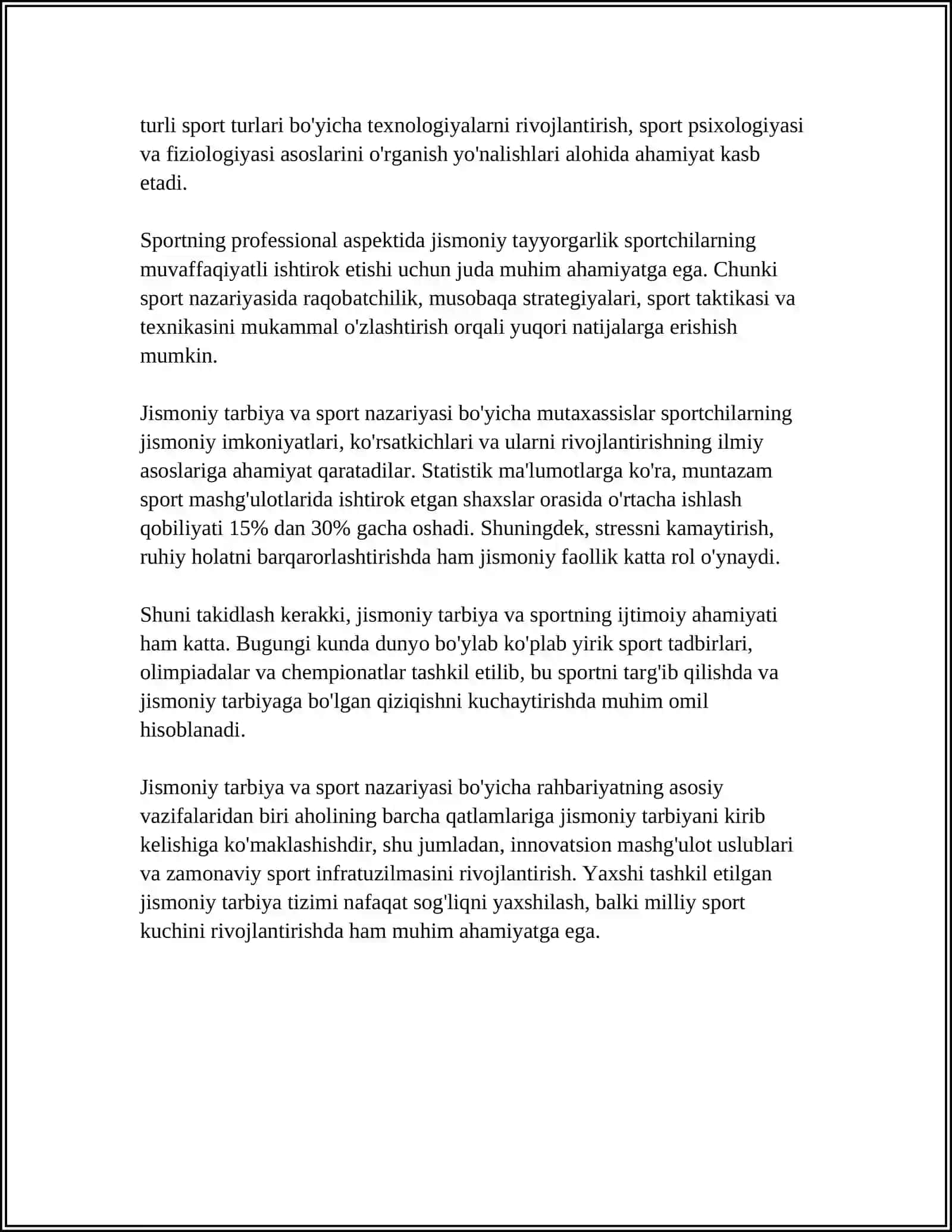 URGANCH DAVLAT UNIVERSITETI SPORT TARBIYAVIY ISH VA BOSHLANGʻICH TA'LIM KAFEDRASI 4