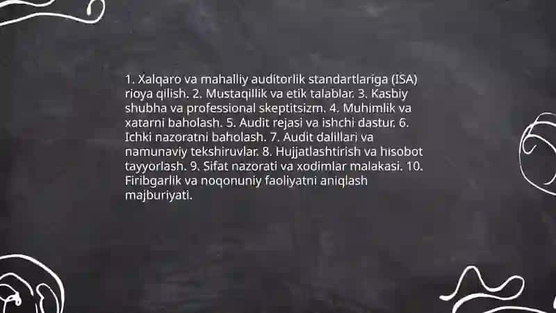 Moliyaviy natijalar toʻgʻrisidagi hisobotni tuzish va taqdim etish auditi xususiyatlari 4