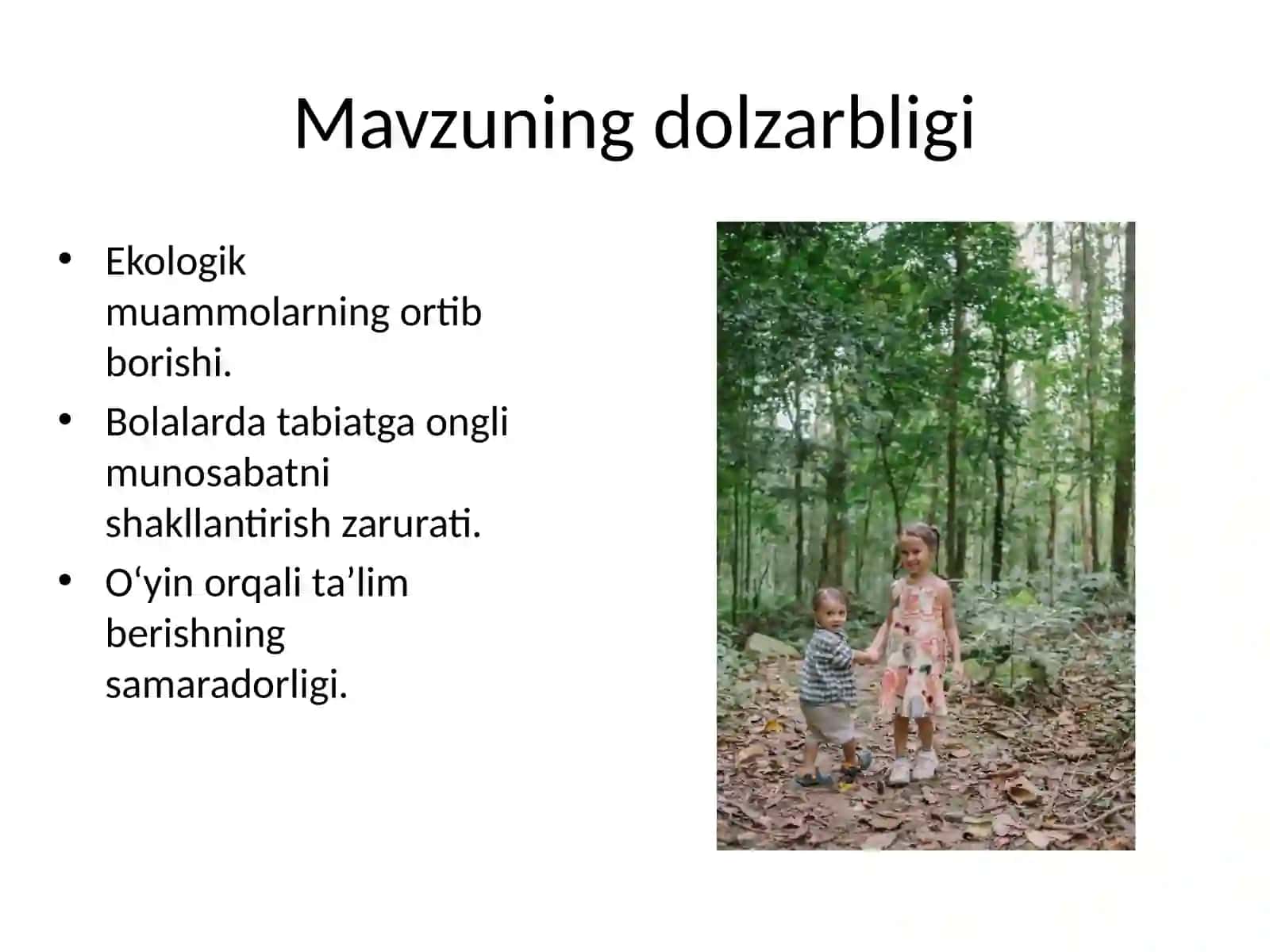 Tayyorlov guruhda tabiatga oid o'yinlarni tashkil etishning mashg'ulot ishlanmalarini tuzish 4