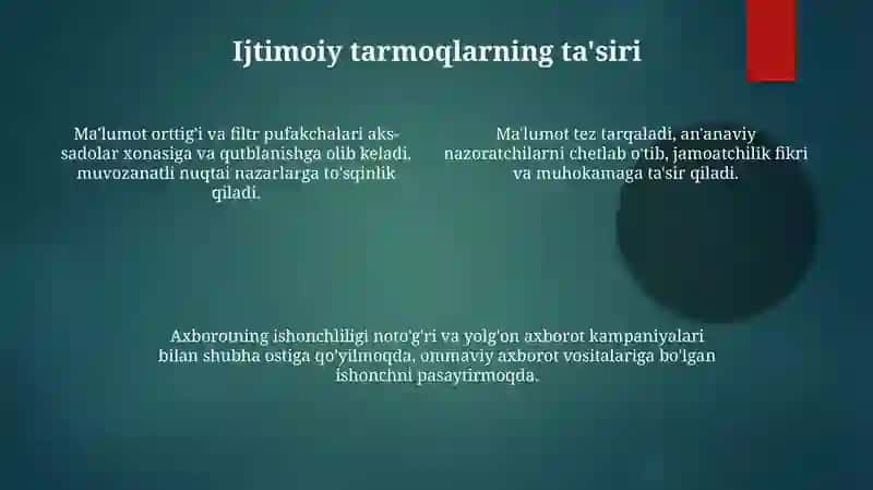Media maydonda axborot tarqatish madaniyati 4