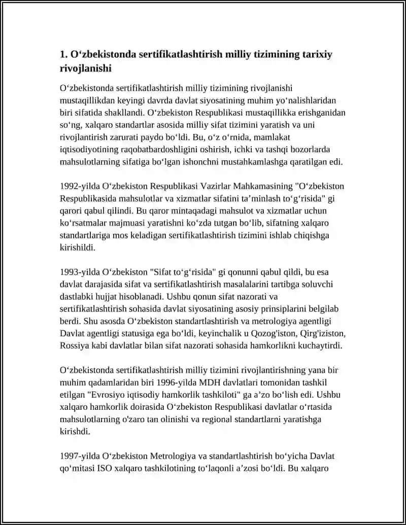 O'ZBEKISTON RESPUBLIKASIDA SERTIFIKATLASHTIRISH MILLIY TIZIMI 4