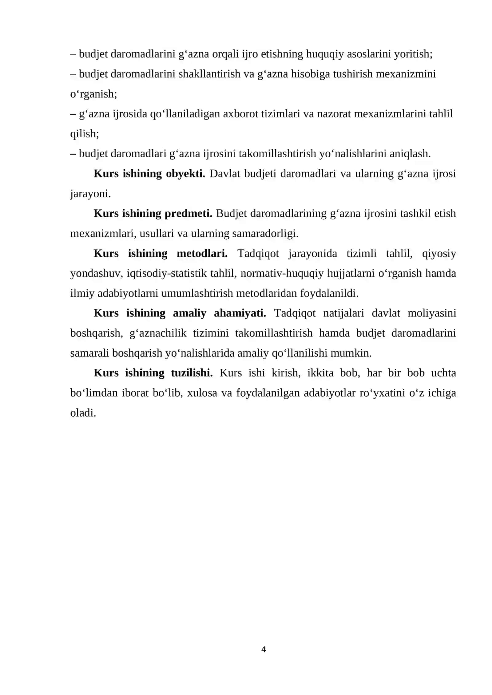 Budjet daromadlarining gʻazna ijrosini tashkil etish 4