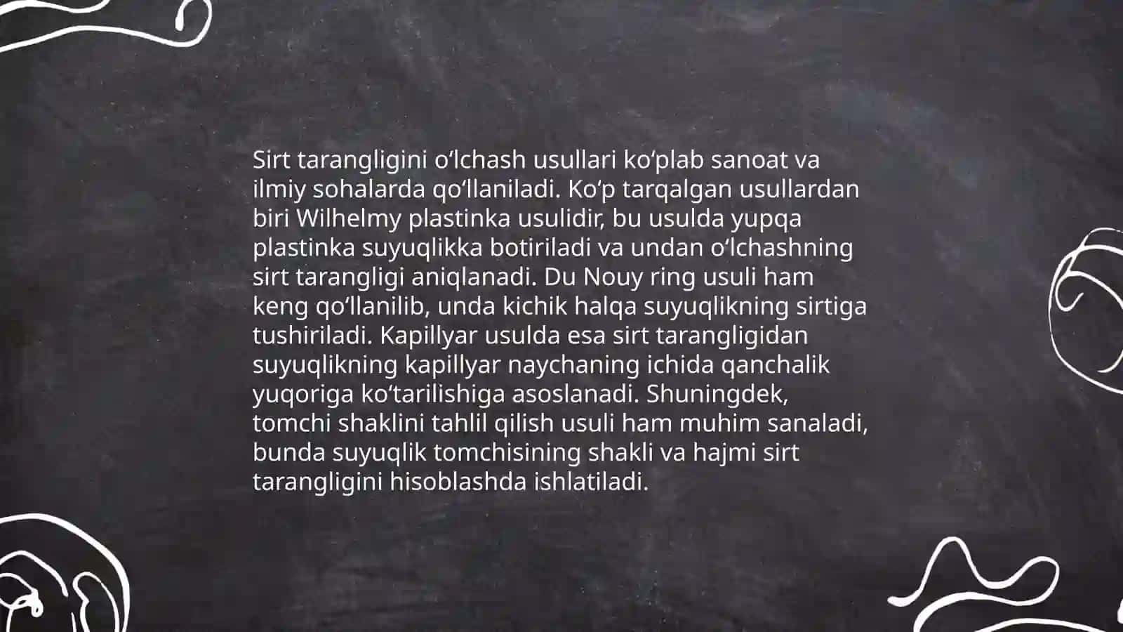 Suyuqliklarda sirt tarangligi 4