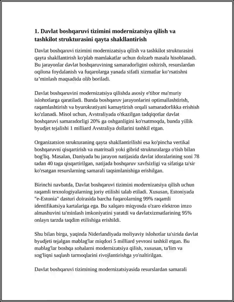 MUSTAQILLIK YILLARIDA DAVLAT BOSHQARUVI TIZIMIDA AMALGA OSHIRILAYOTGAN ISLOHOTLAR 4