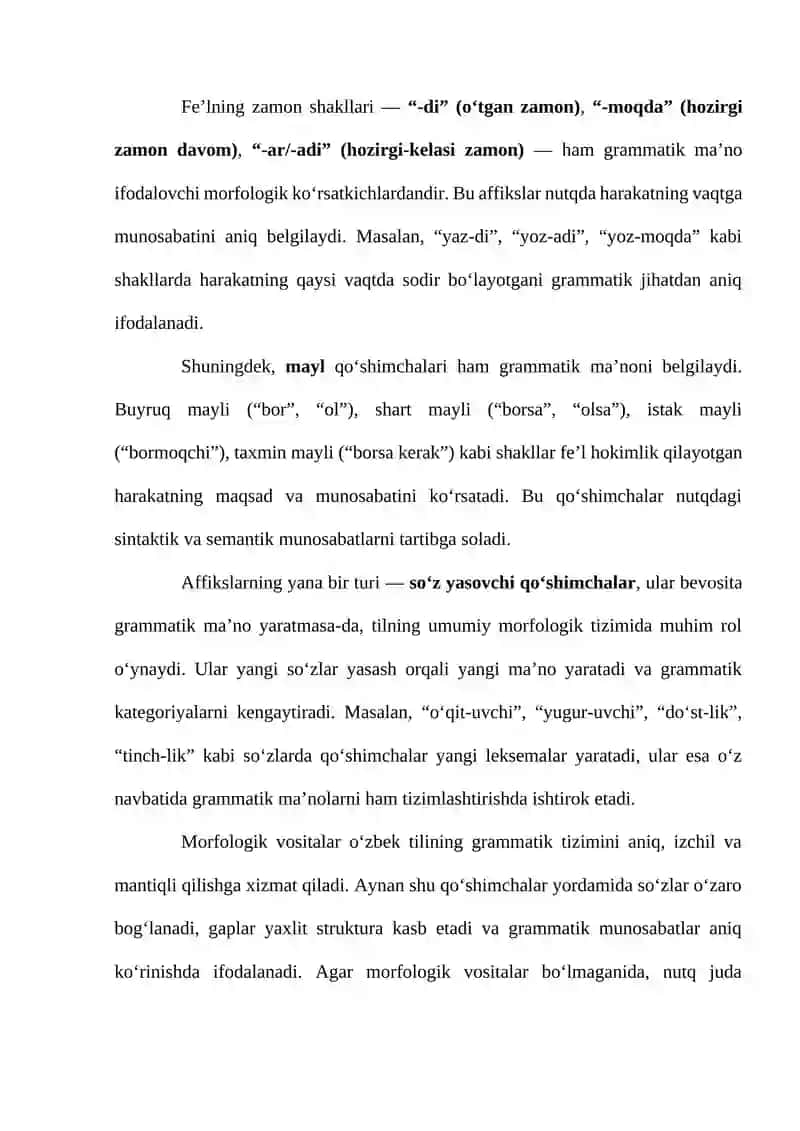GRAMMATIK MA’NONI ANGLATUVCHI SO’ZLAR 4