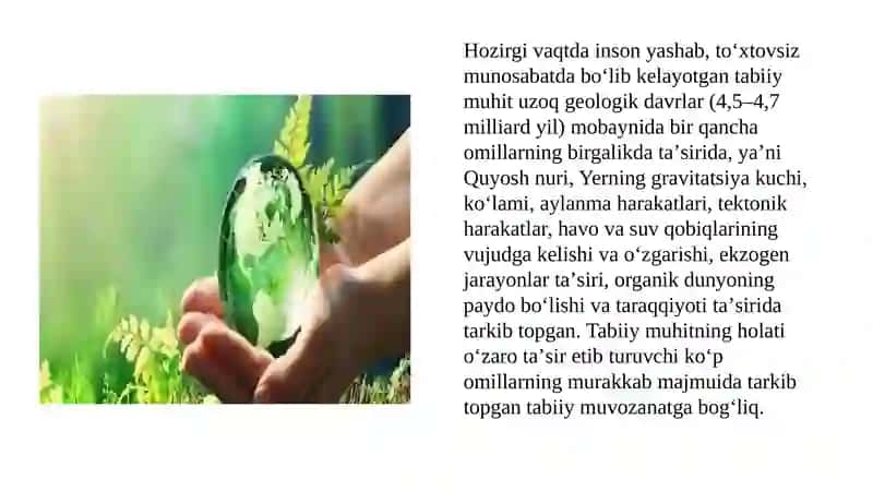 O‘zekiston Respublikasining Tabiatni Muhofaza Qilish To‘g‘risidagi Qonuni 4