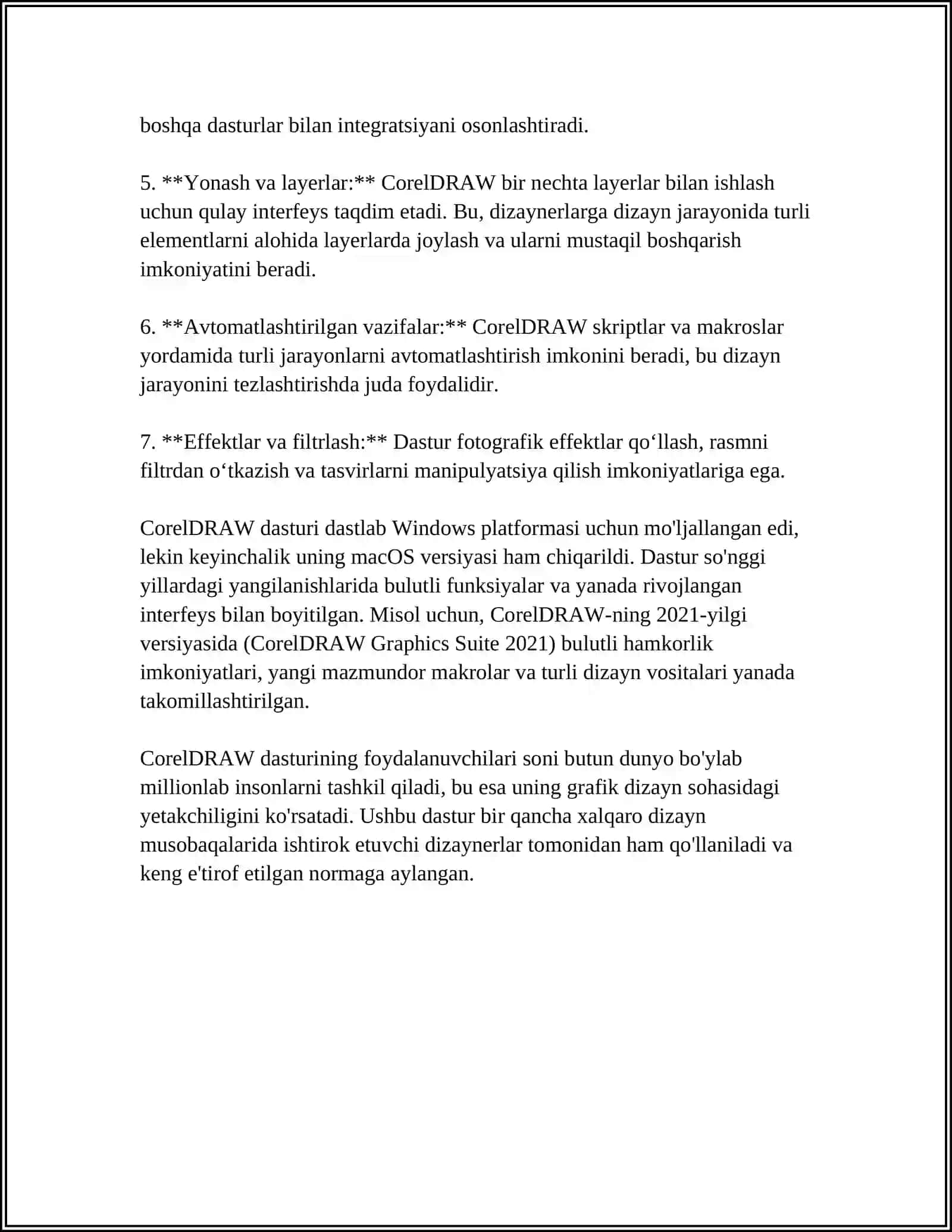 CORELDRAW DASTURI BILAN TANISHISH 4