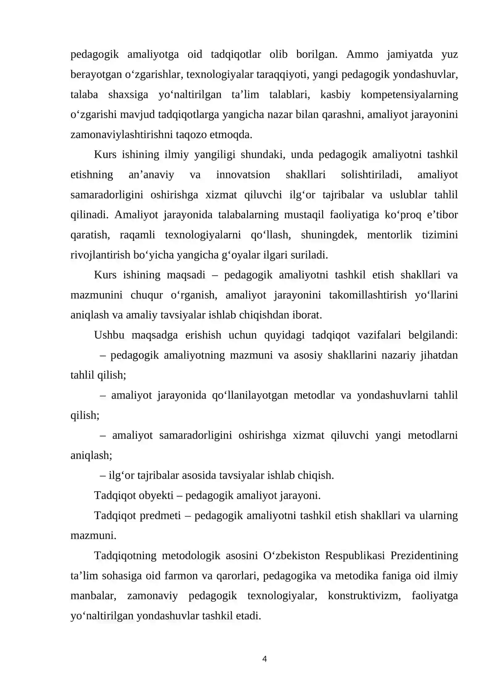Pedagogik amaliyotni tashkil etishning shakli va mazmuni 4