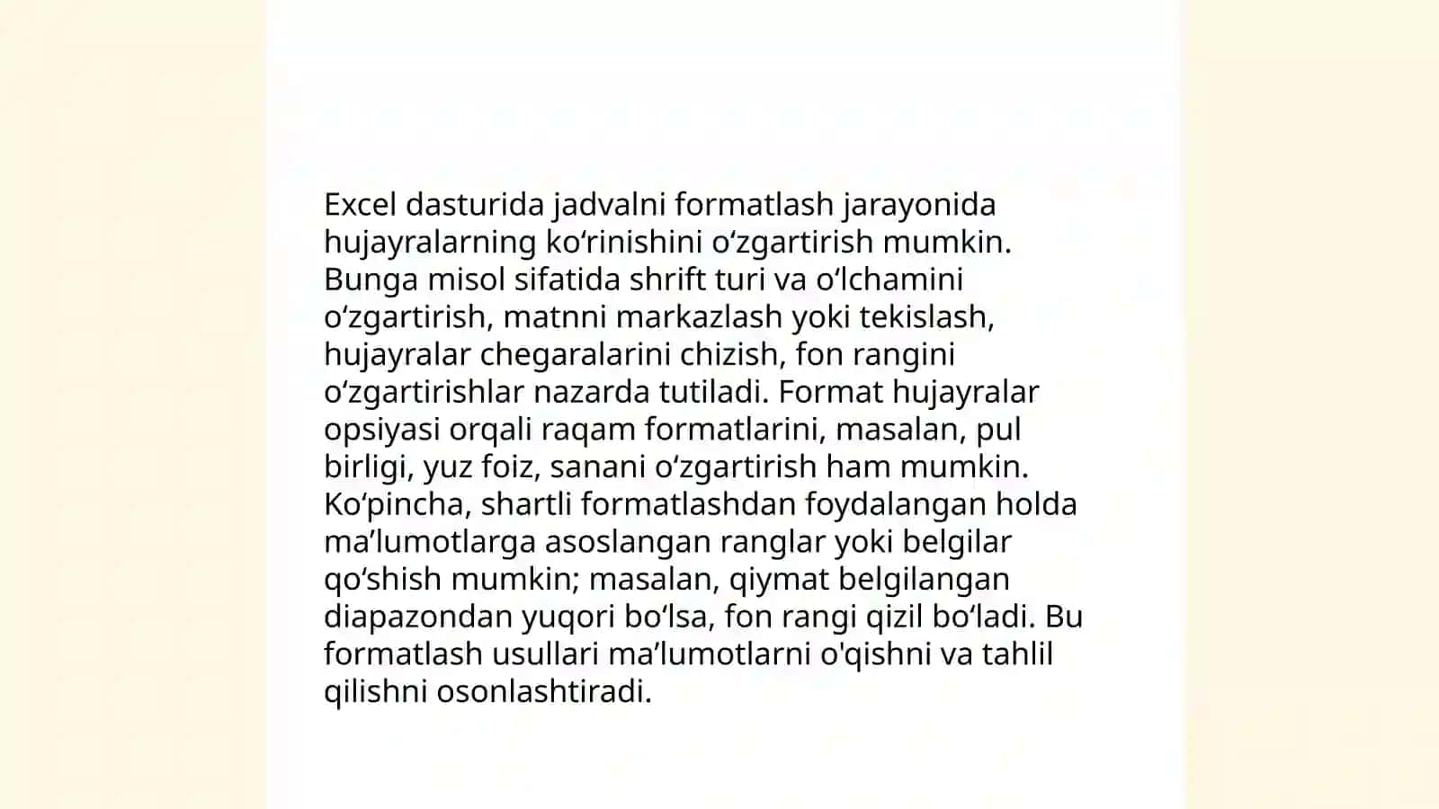 MS Excel da varoqlar bilan ishlash 4