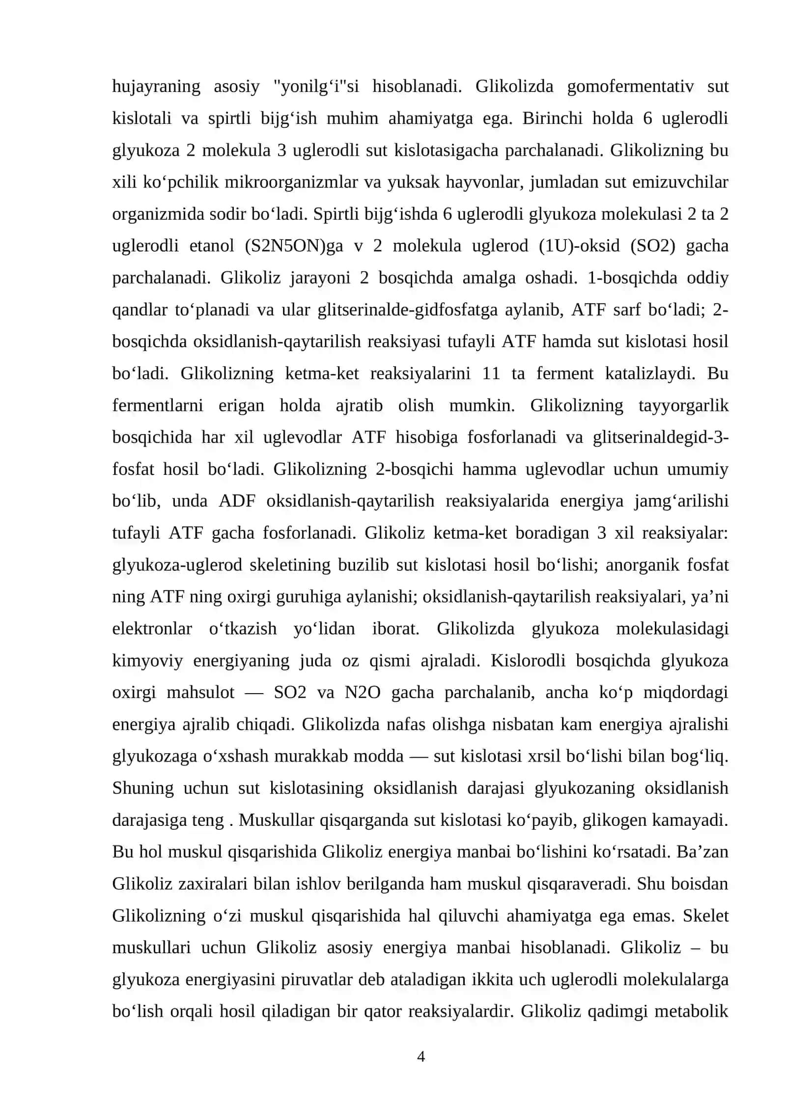 Glikoliz va uning metobolizmdagi o'rni 4