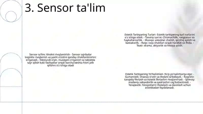 Estetik Tarbiyaning Turlari Va YoʻNalishlari 4