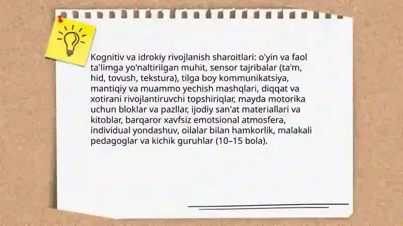 Maktabgacha tarbiya davridagi bolalar taraqqiyotining umumiy shart-sharoitlari 4