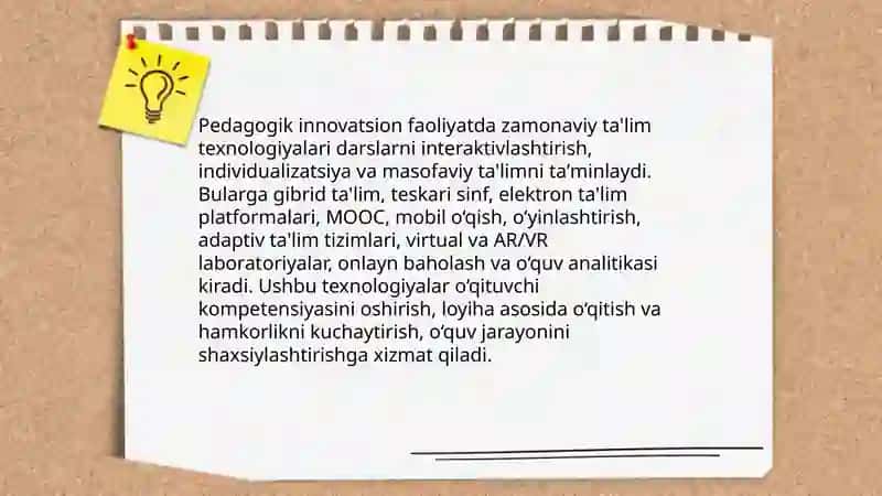 Pedagogikning innovatsion faoliyati 4