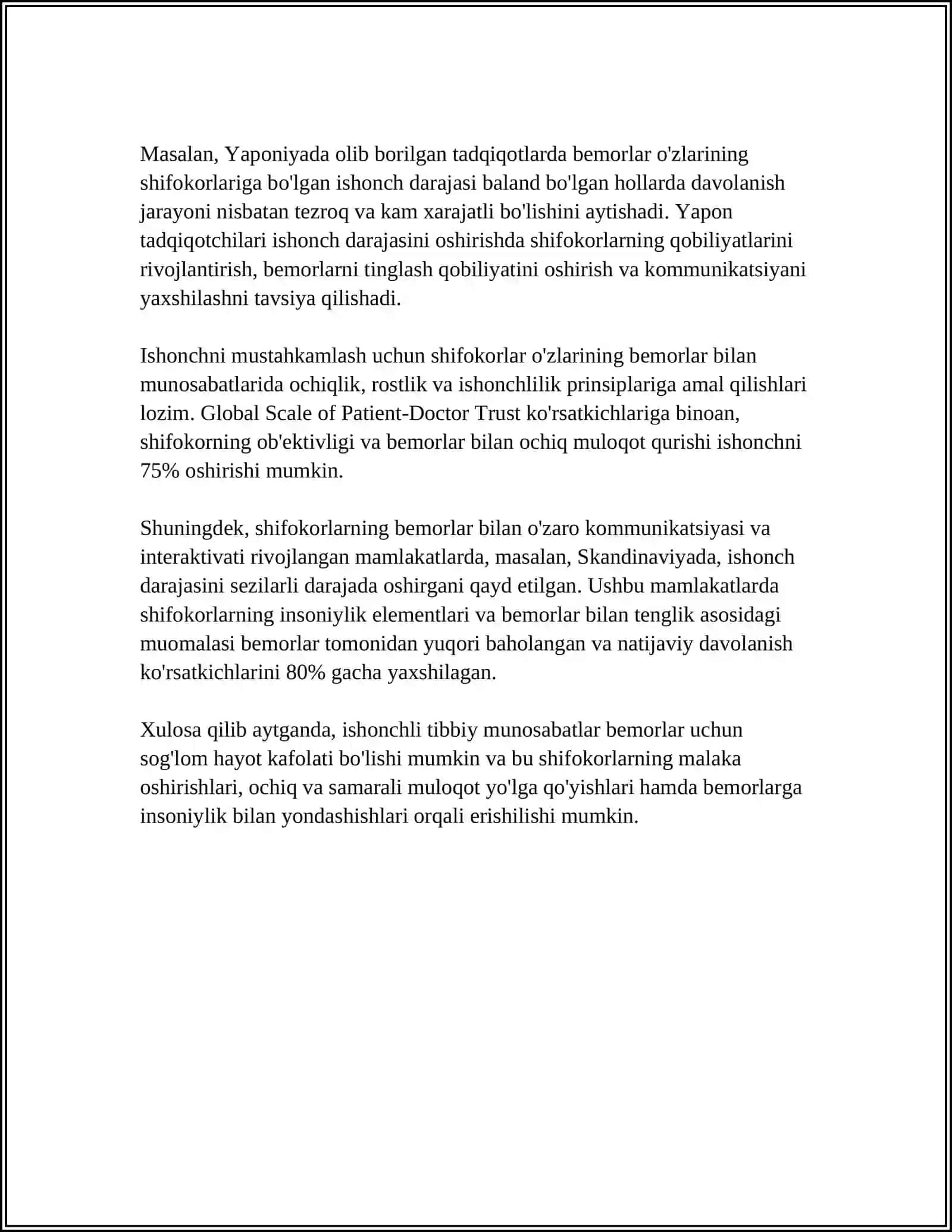 MULOQAT: SHIFOKOR VA BEMOR MULOQATINING PSIXOLOGIK XUSUSIYATLARI 4