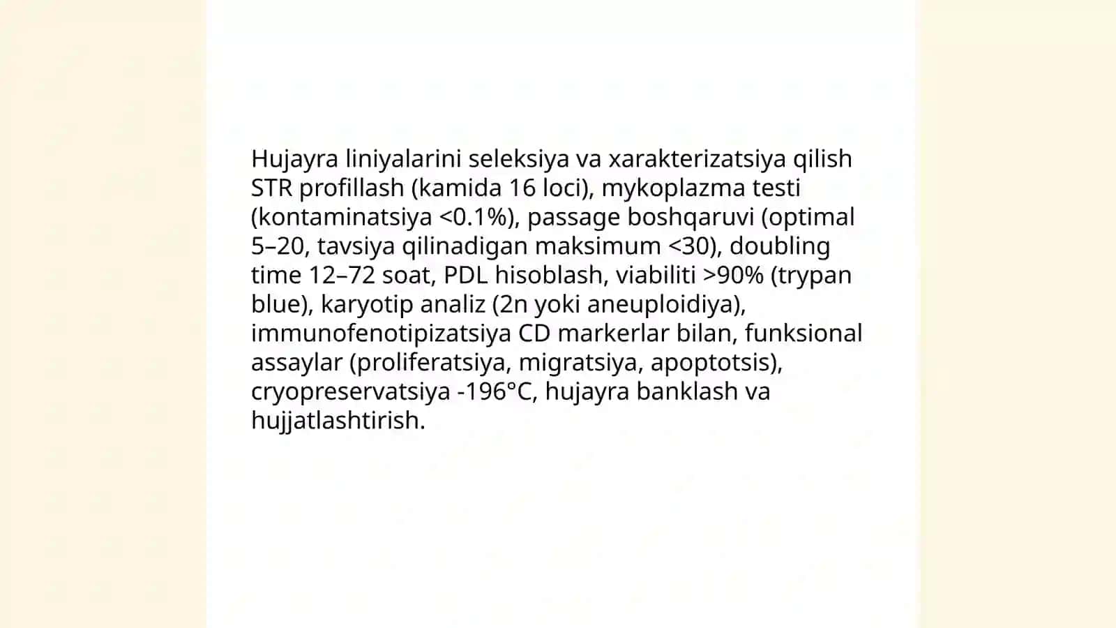 Hujayra muhandisligidagi texnologik jarayonlarni oʻrganish 4
