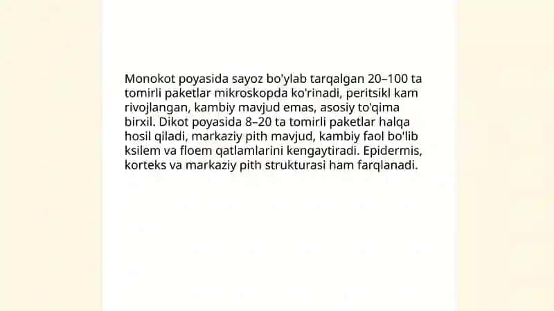 Poyaning ichki tuzilishini mikraskop ostida kuzatish 4