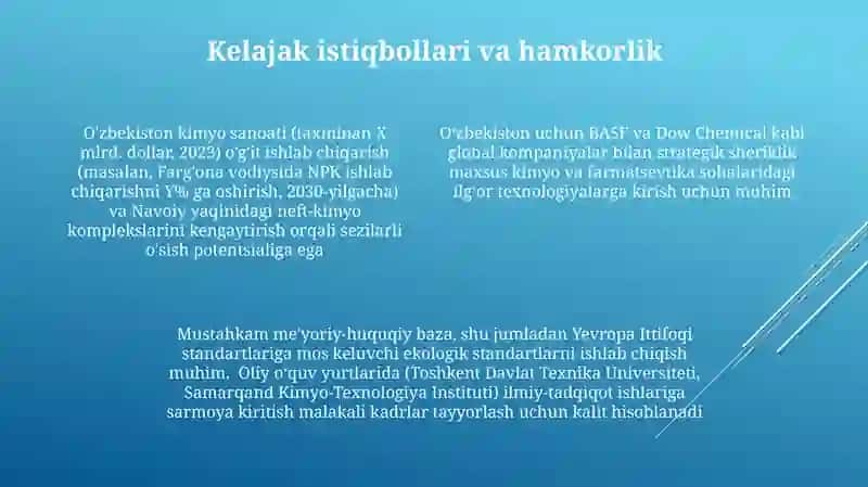 O'zbekistonda kimyo fani va sanoati hamda ularning rivojlanishi asoslari 4