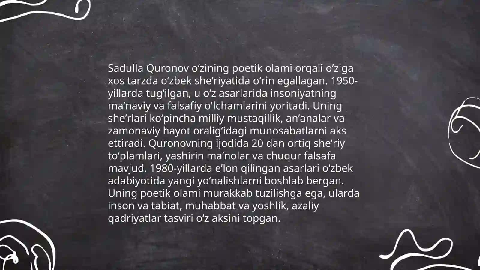 Orif Toʻxtash va Sadulla Quronov ijodining oʻziga xos xususiyatlari 4