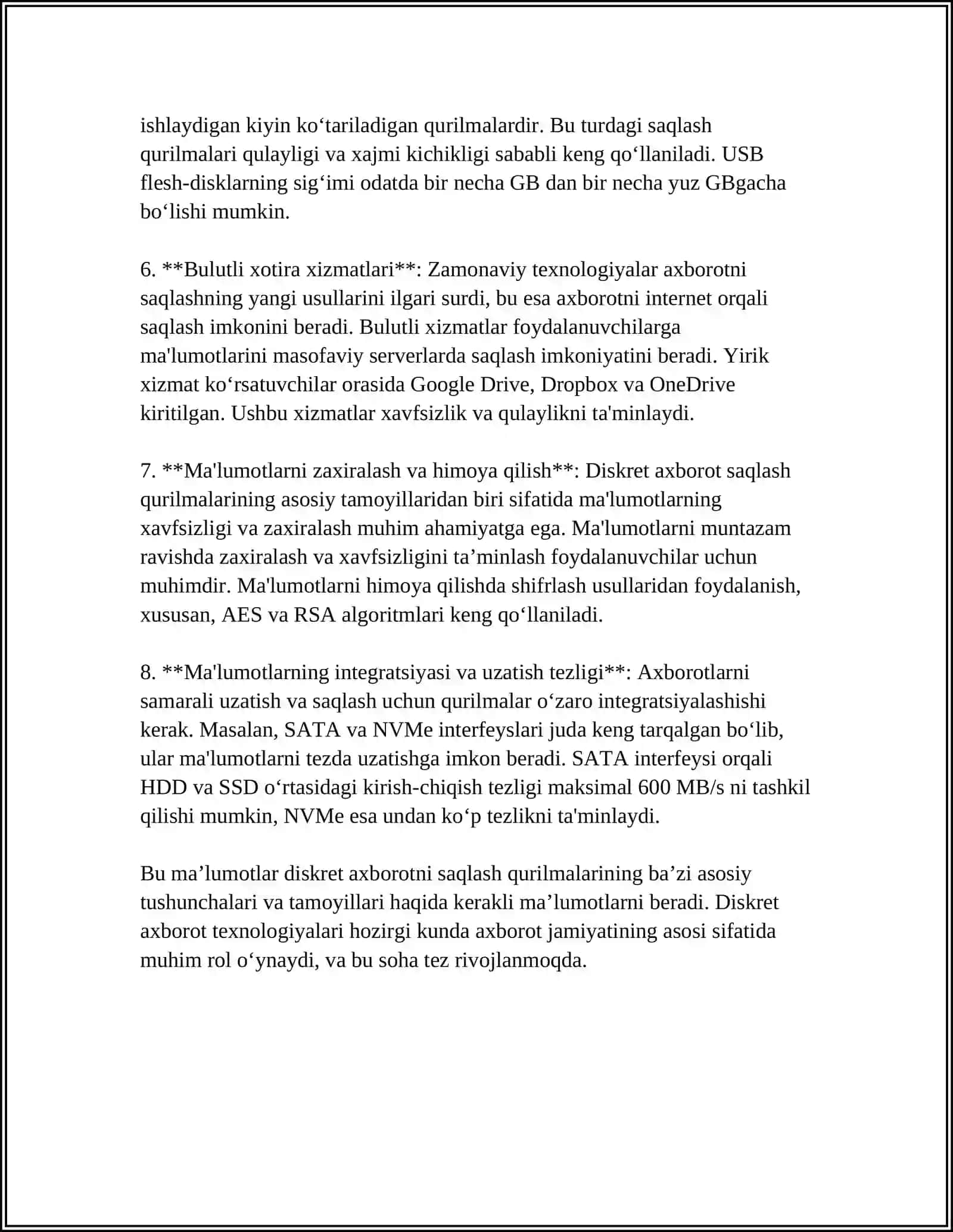 DISKRET AXBOROTNI SAQLASH QURILMALARI 4