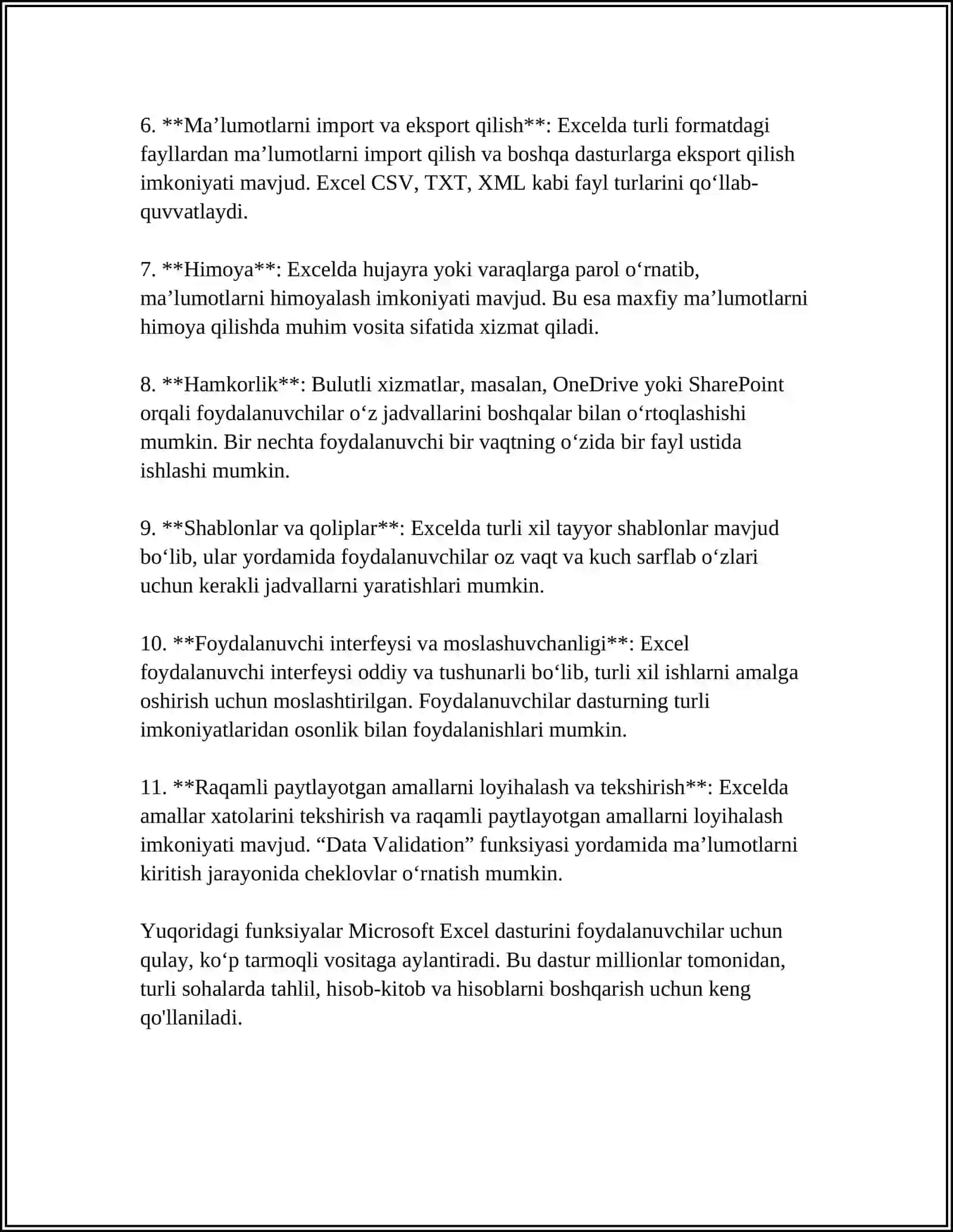 MIKRASOB EGZEL DASTURINING VAZIFALARI VA IMKONIYATLARI 4