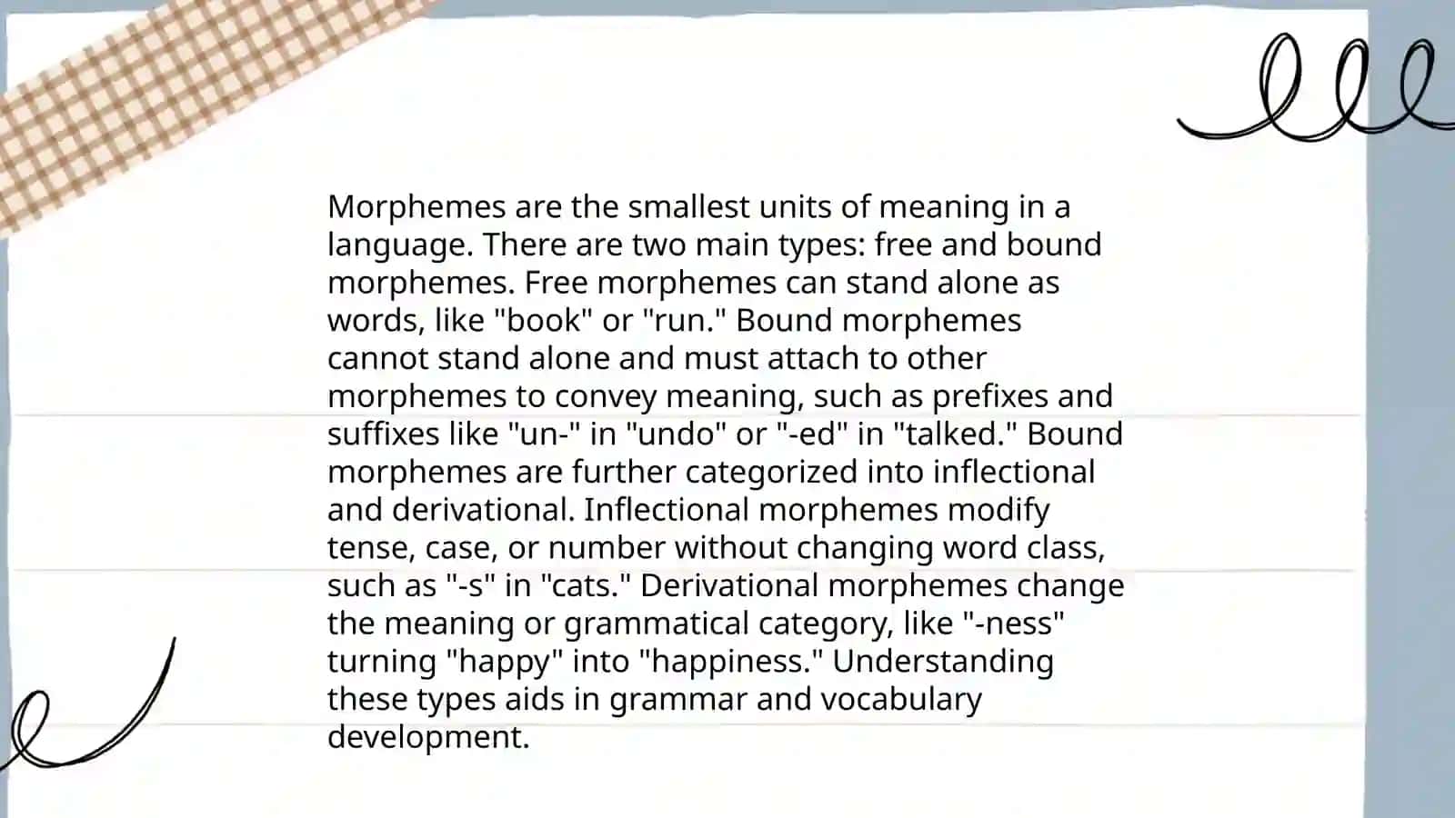 Characteristic of Morpheme 4