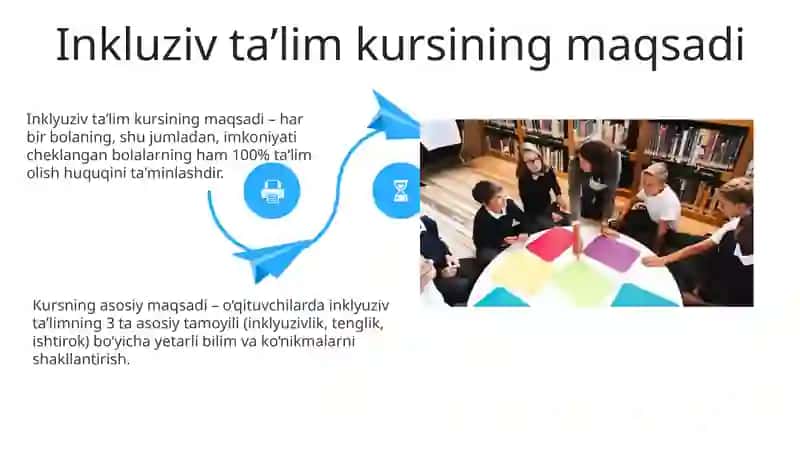 Inklyuziv ta’lim kursining predmeti 4