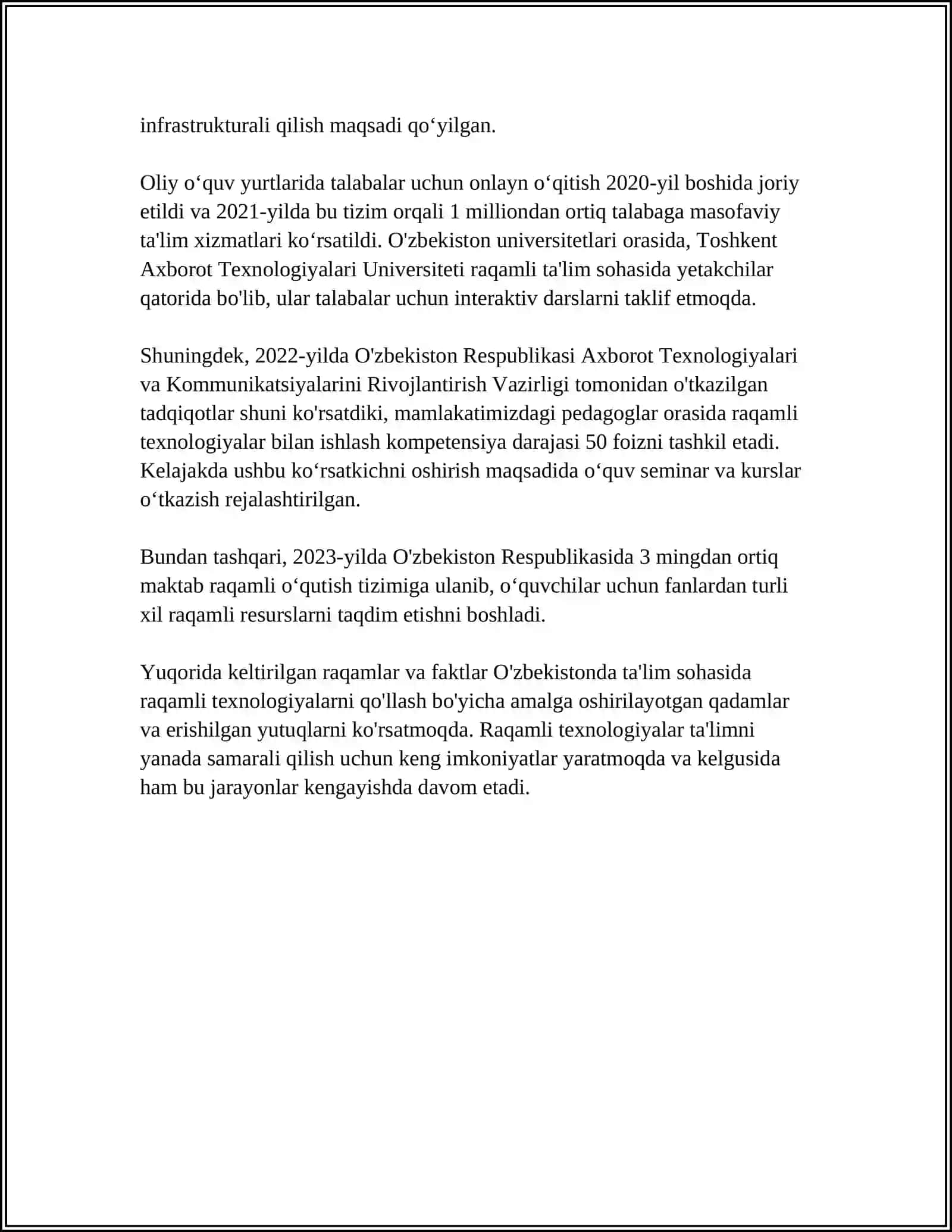 UMUMIY OʻRTA TAʼLIM MAKTABLARIDA OʻQITISH JARAYONLARINI TASHKIL ETISHGA DOIR ZAMONAVIY YONDASHUVLAR 4